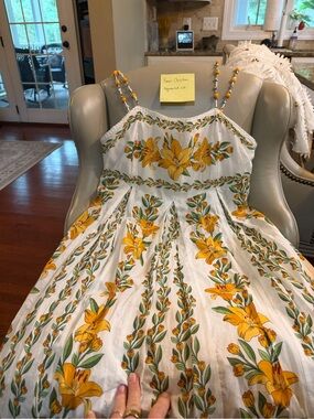 BNWithout Tags Farm Rio Linen Maxi Dress in size small. Beautiful details